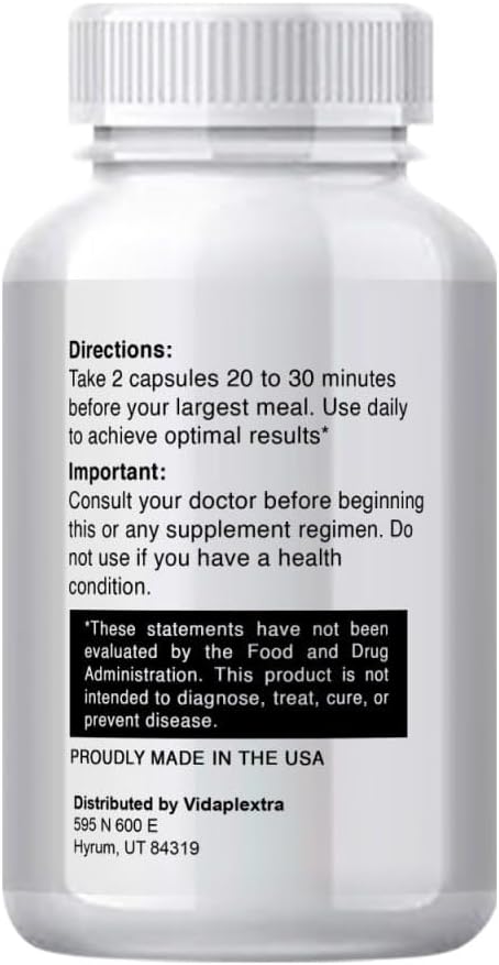 VIDAPLEXTRA Gluco Bio Capsules - Single Bottle with 60 Capsules for Glucose Support