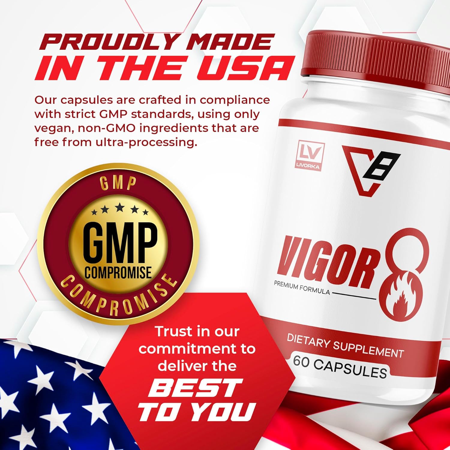 Vigor 8 Male Enhancement Pills - 5 Month Supply with 300 Capsules