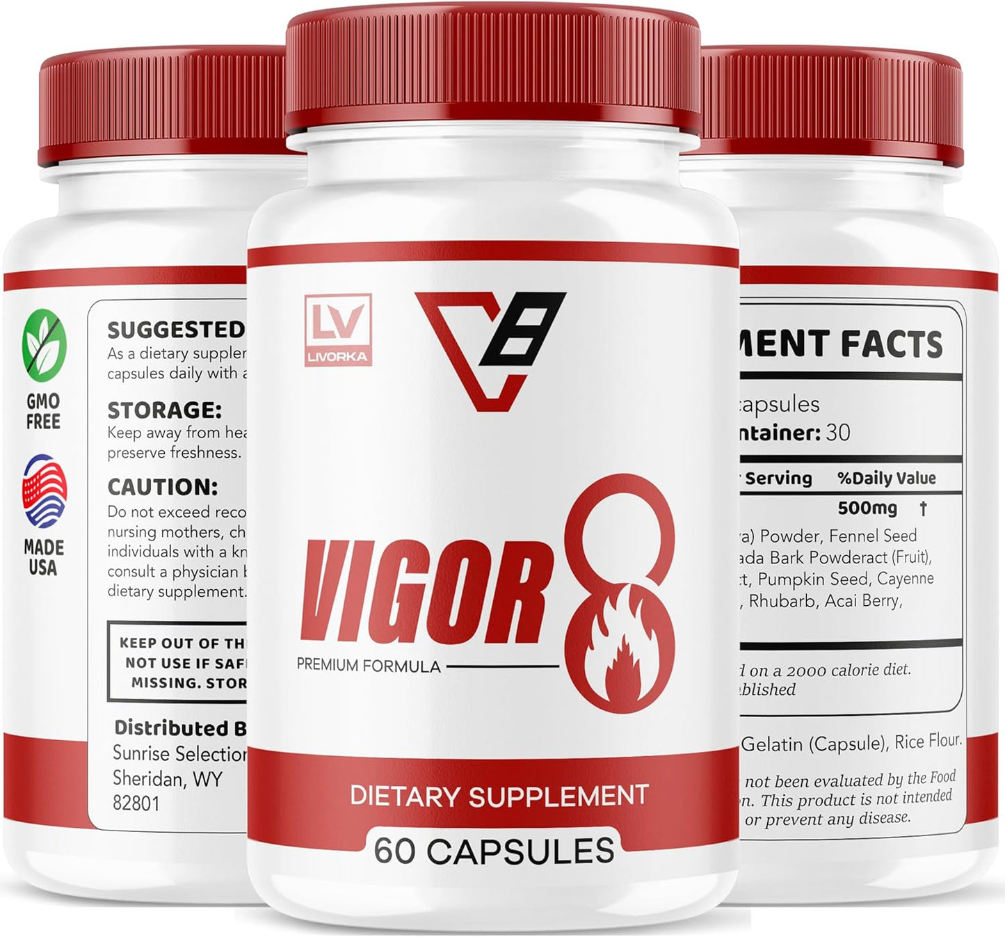 Vigor 8 Male Enhancement Pills - 5 Month Supply with 300 Capsules