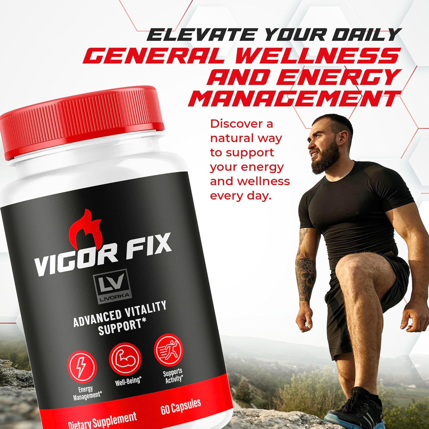 Vigor Fix Supplement 3 Pack - Advanced Formula with Vitamins for 3 Months Supply