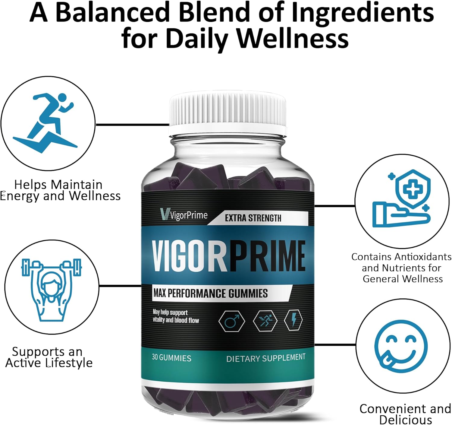 Vigor Prime XL Maximum Strength Gummy Supplement for Overall Energy & Vitality Support