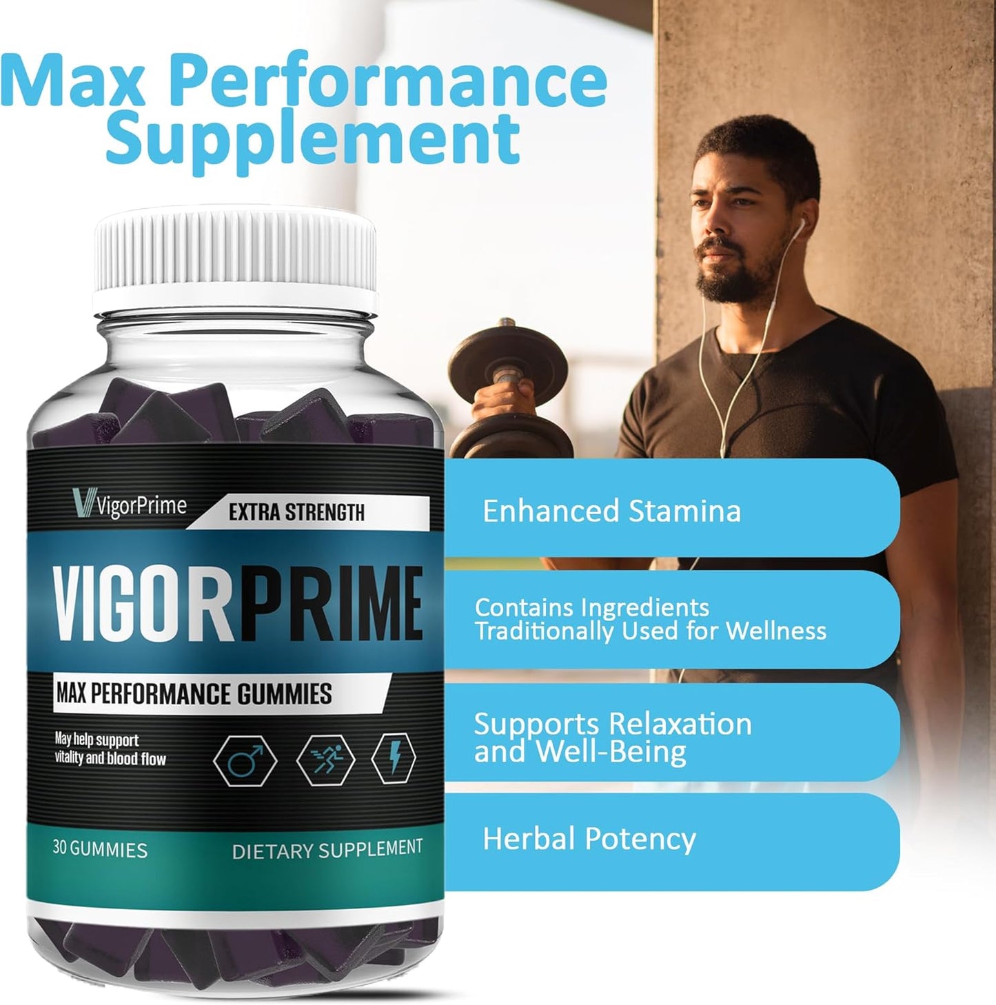 Vigor Prime XL Maximum Strength Gummy Supplement for Overall Energy & Vitality Support