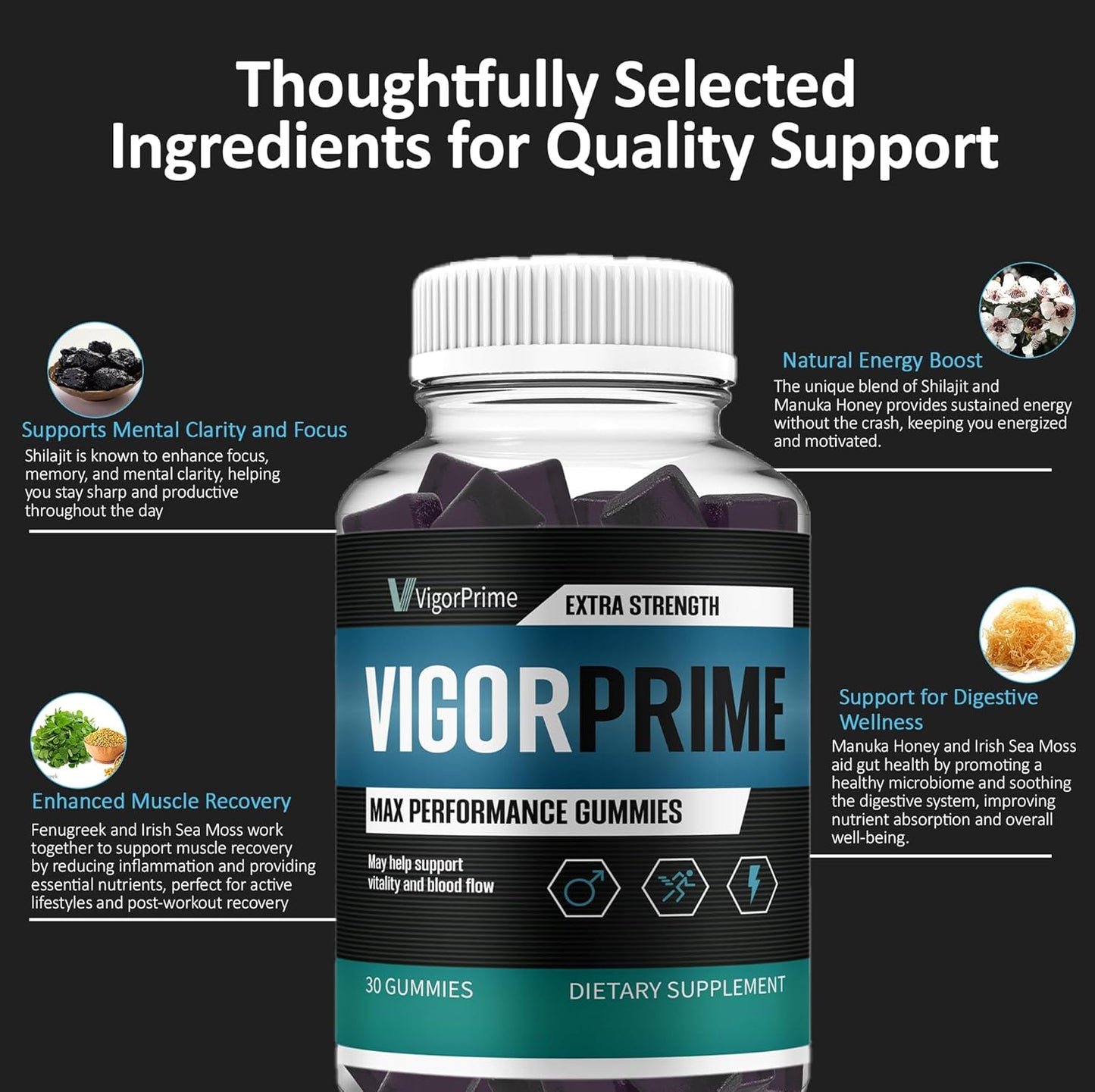 Vigor Prime XL Maximum Strength Gummy Supplement for Overall Energy & Vitality Support