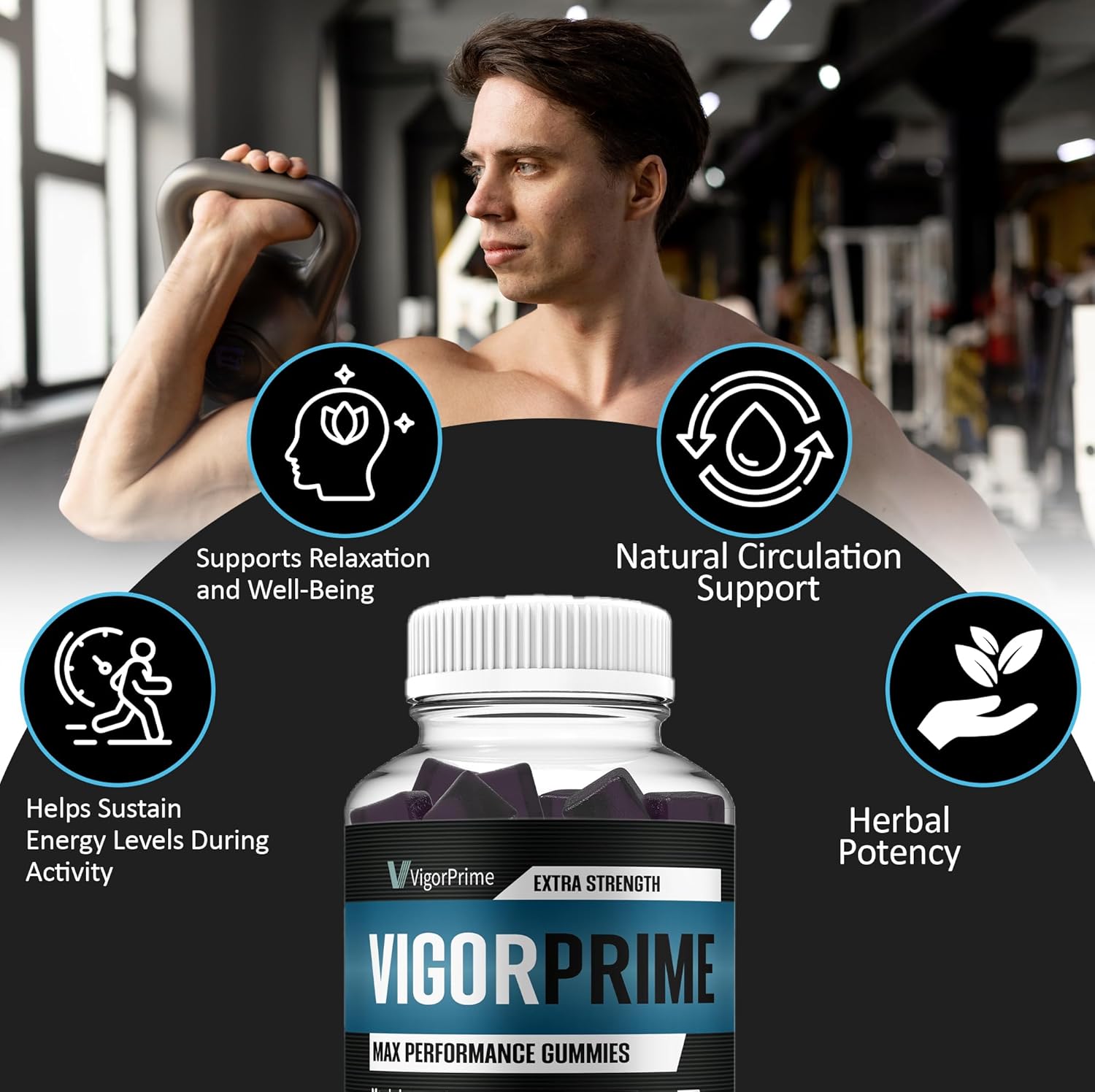 Vigor Prime XL Maximum Strength Gummy Supplement for Overall Energy & Vitality Support