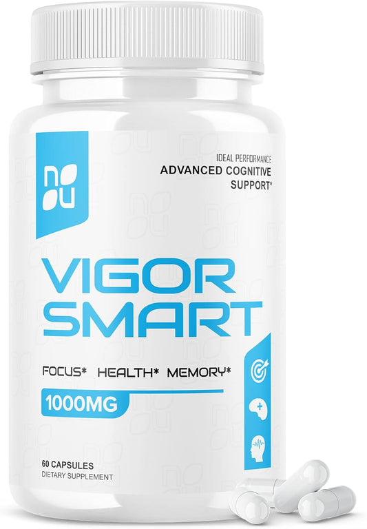 Vigor Smart Brain Booster Pills - Advanced Cognitive Support for Optimal Performance - 1000mg (60 Capsules)