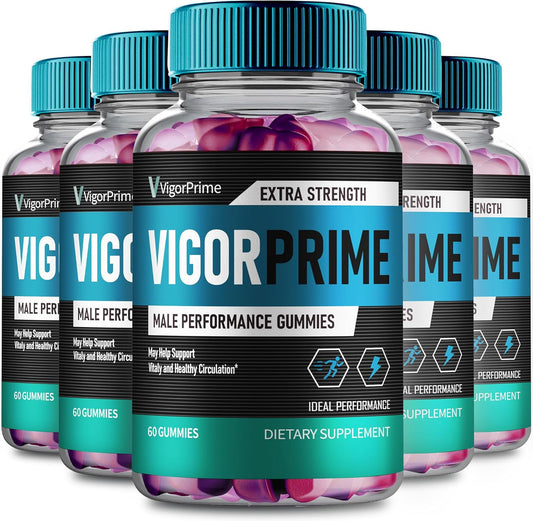 VigorPrime Men's Gummies - Maximum Strength All Natural Support (5 Pack)