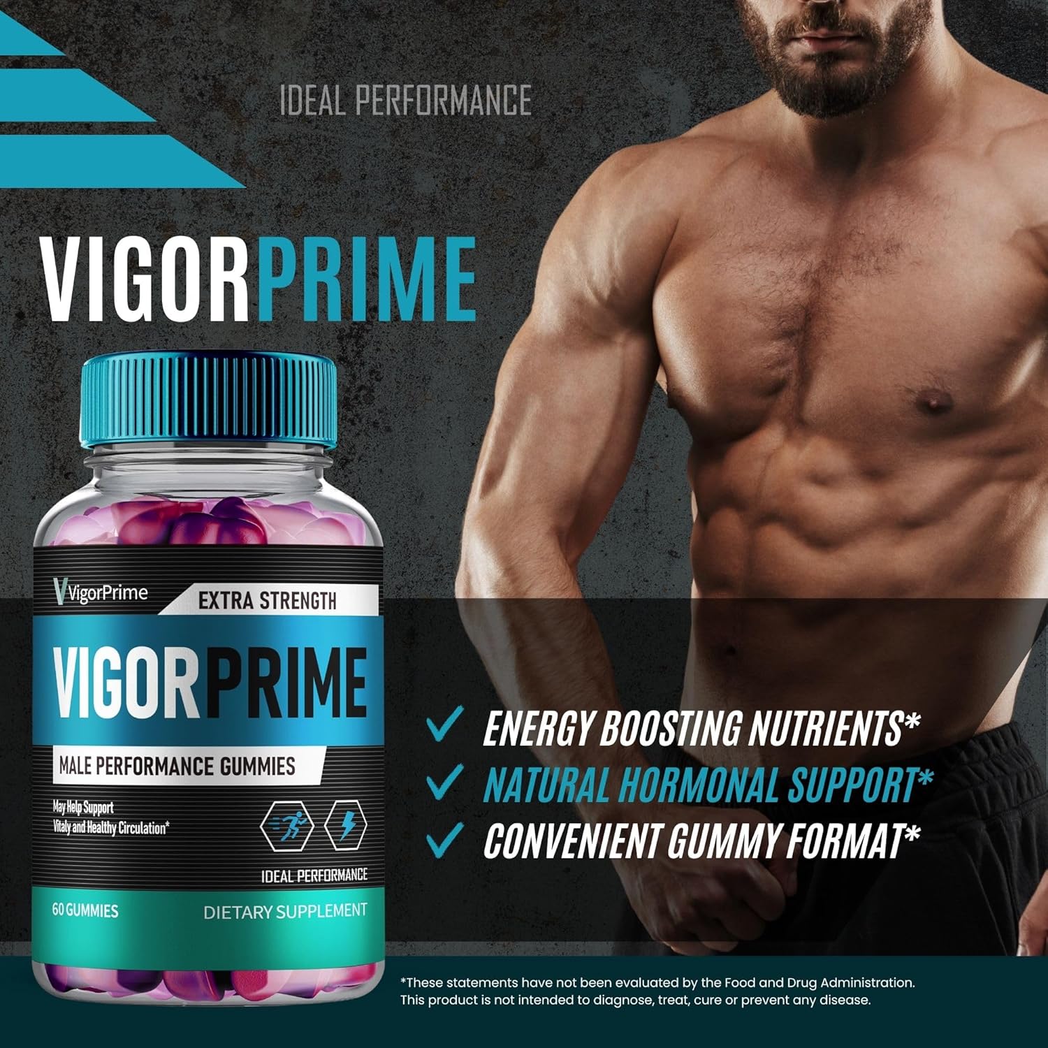 VigorPrime Men's Gummies - Maximum Strength All Natural Support (5 Pack)