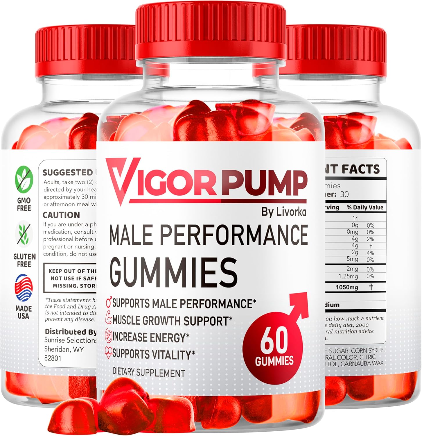 VigorPump Male Gummies - Advanced 2025 Formula for Men, 60 Gummies/1 Month