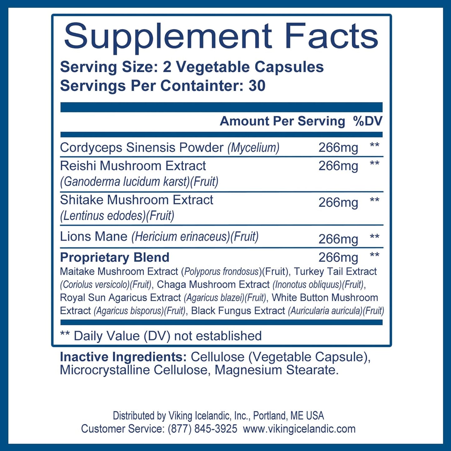 Viking Liver Renew Icelandic - Mushroom Blend Liver Health Support Formula - 60 Veg Capsules