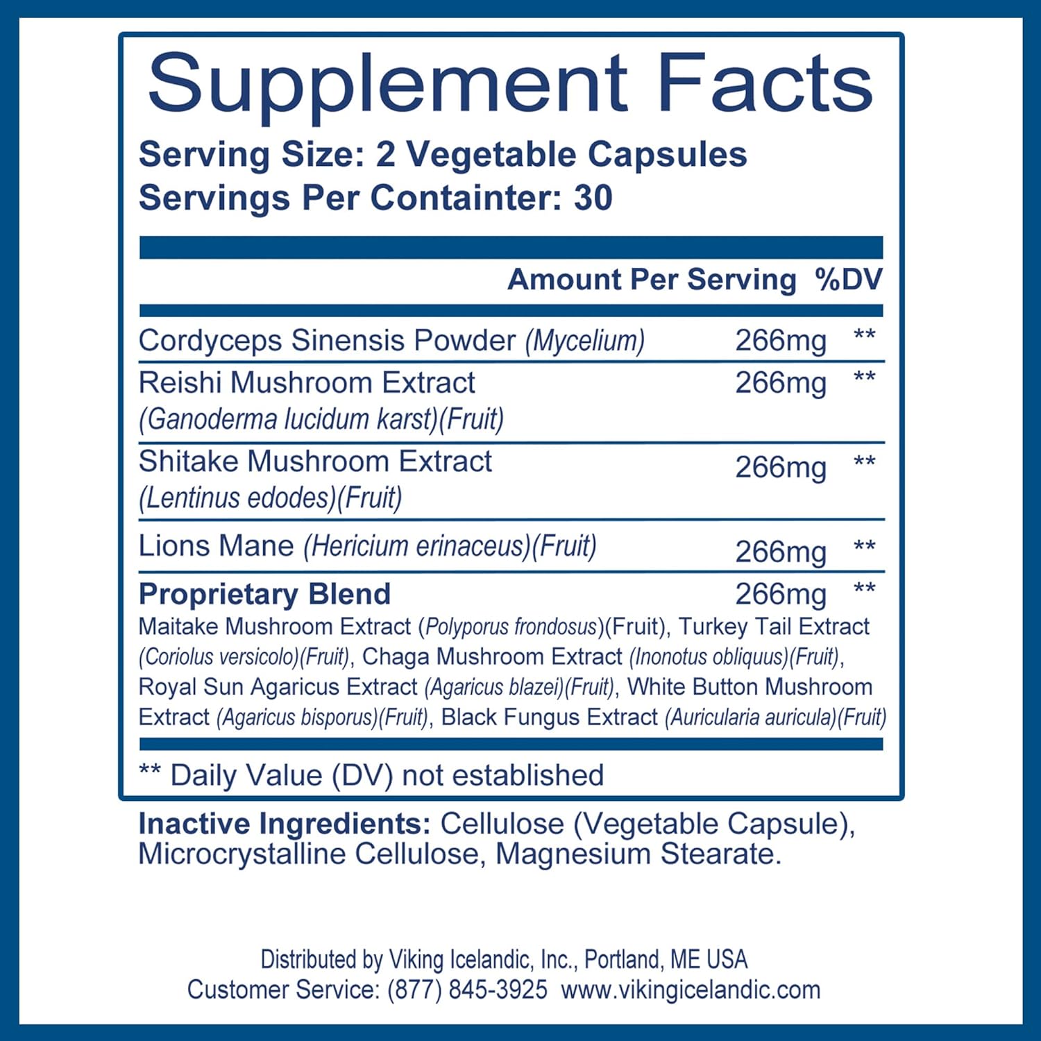 Viking Liver Renew Icelandic - Mushroom Blend Liver Health Support Formula - 60 Veg Capsules