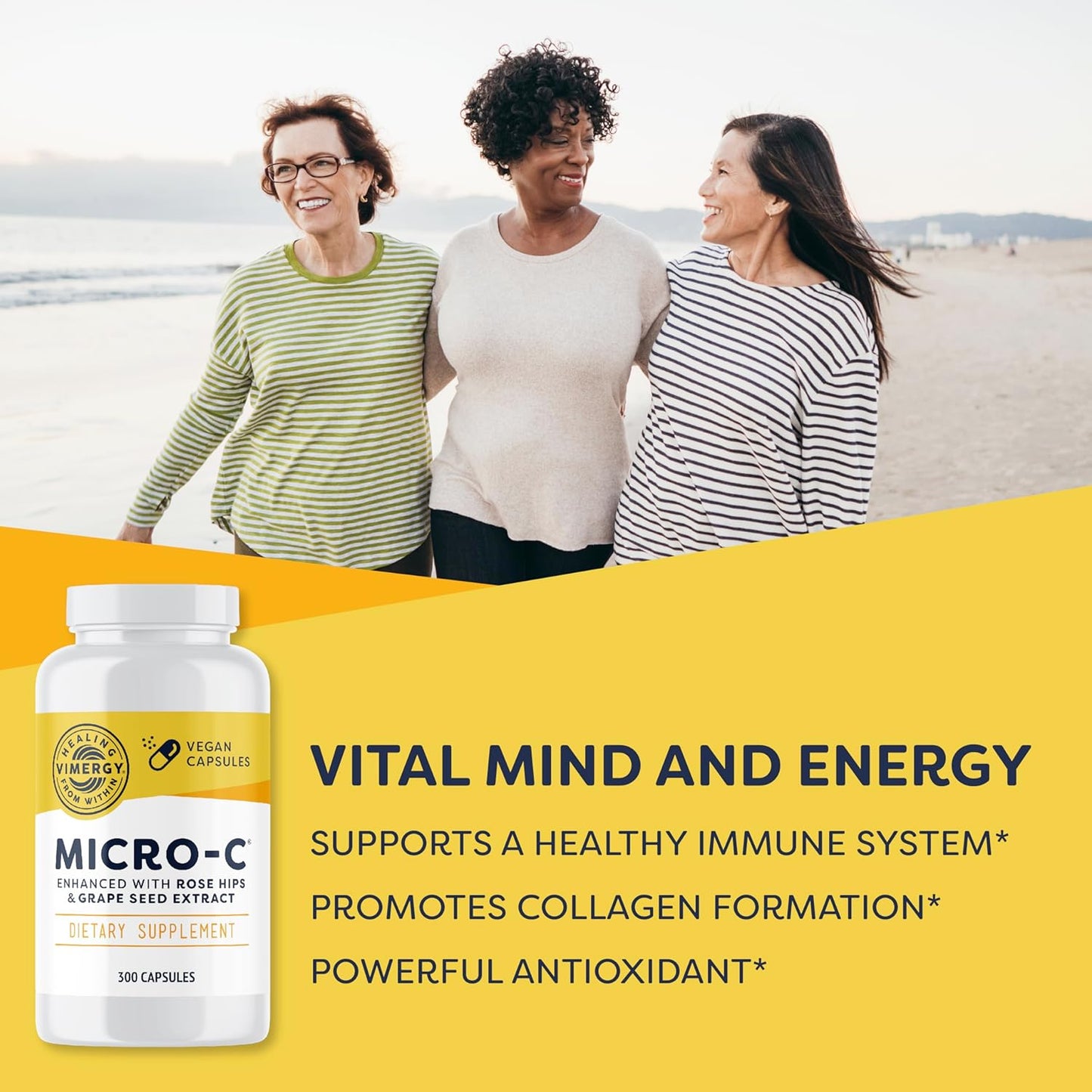 Vimergy Micro-C® Capsules: Immune Health & Collagen Support - 360 Capsules, Kosher, Vegan, Gluten-Free