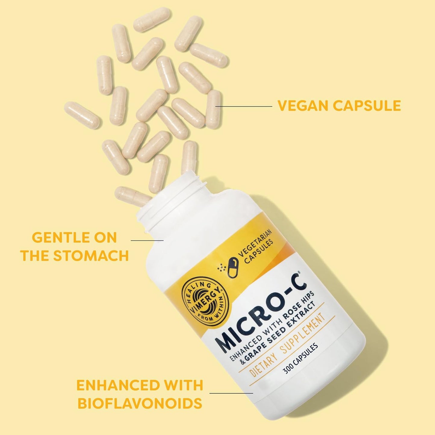 Vimergy Micro-C® Capsules: Immune Health & Collagen Support - 360 Capsules, Kosher, Vegan, Gluten-Free