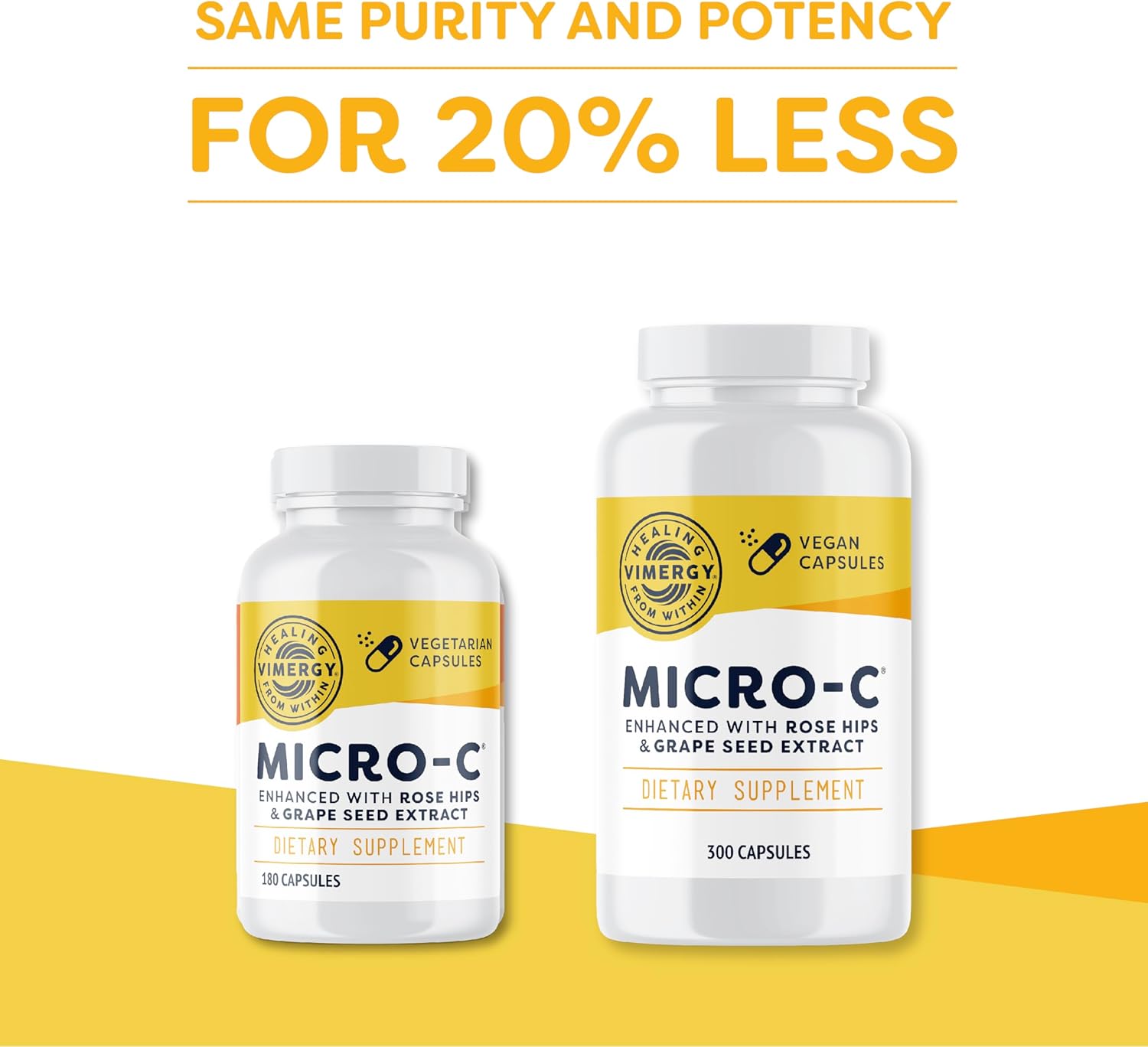 Vimergy Micro-C® Capsules: Immune Health & Collagen Support - 360 Capsules, Kosher, Vegan, Gluten-Free