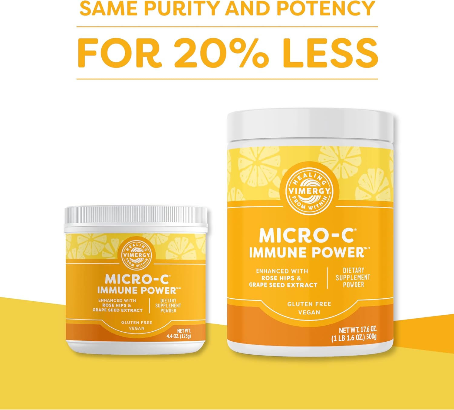 Vimergy Micro-C Immune Power 500g - 278 Servings - 1000mg/serving - Antioxidant Phytonutrients - Immune & Nerve Support - Bone & Cartilage Benefits - Gluten-Free - Kosher - Vegan - BoostGo Australia
