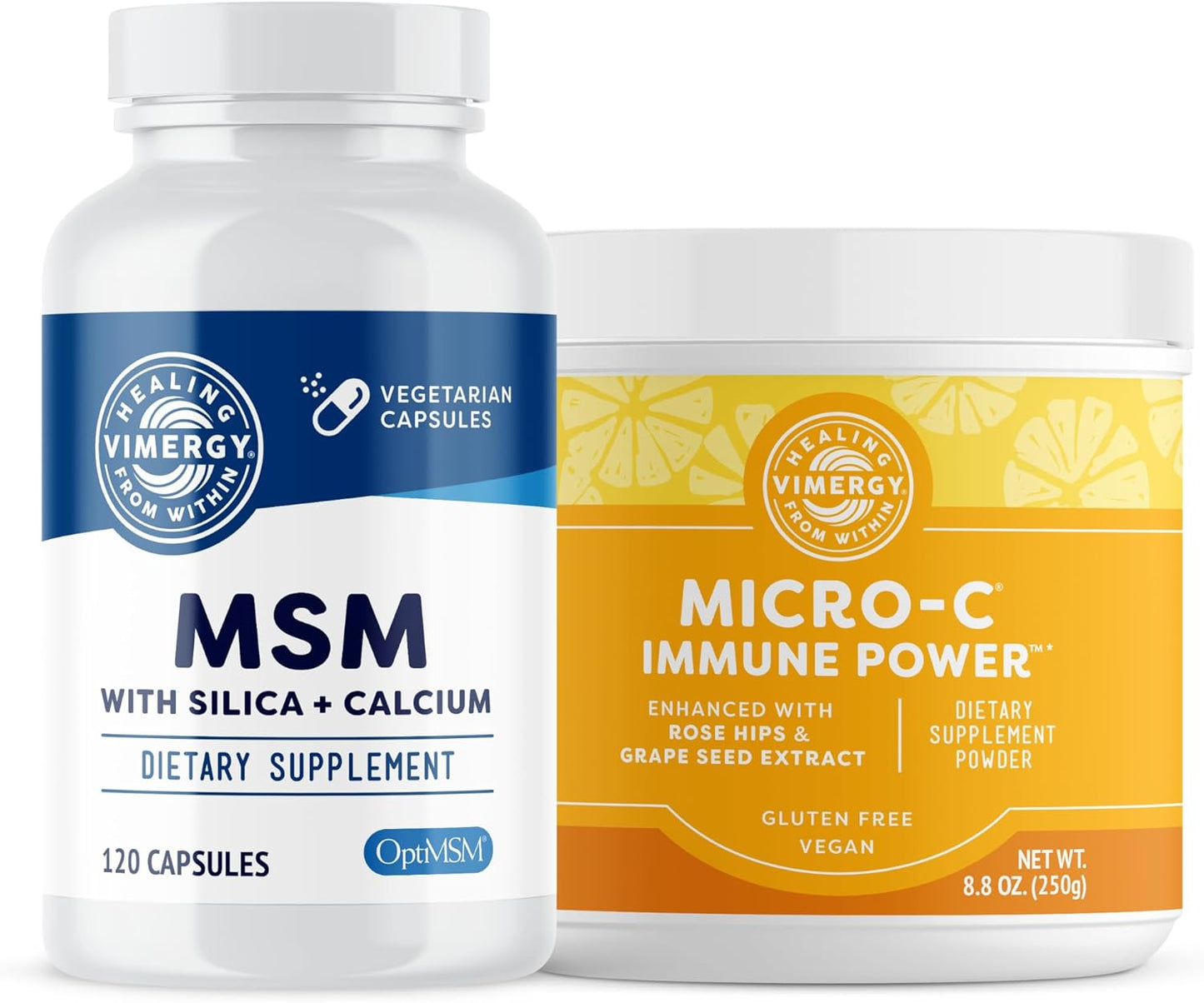 Vimergy MSM Capsules and Micro-C Immune Power Powder - Boost Your Immune System with Vital Nutrients
