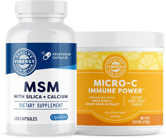 Vimergy MSM Capsules and Micro-C Immune Power Powder - Boost Your Immune System with Vital Nutrients