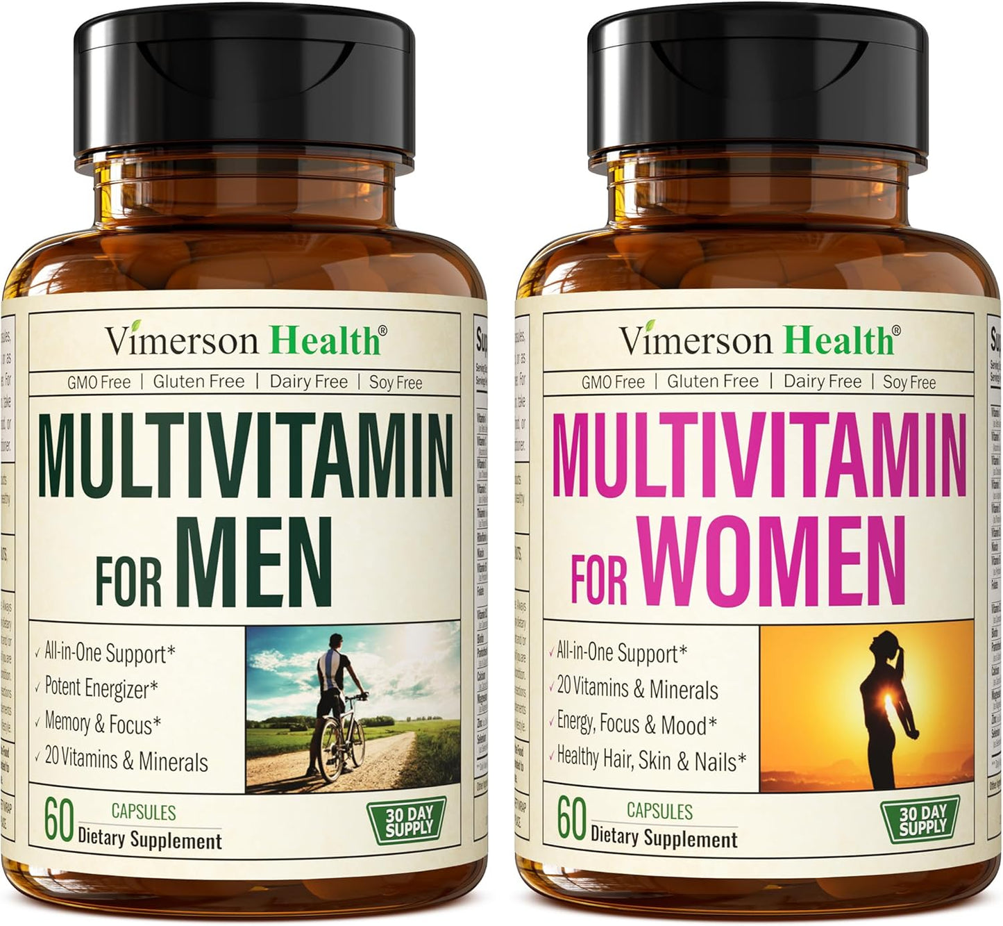 Vimerson Health Multivitamin Multimineral 2-Bottle Bundle for Men & Women: Immune, Joint, Bone, Eye, Digestive Support, Antioxidants