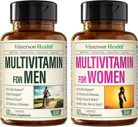 Vimerson Health Multivitamin Multimineral 2-Bottle Bundle for Men & Women: Immune, Joint, Bone, Eye, Digestive Support, Antioxidants