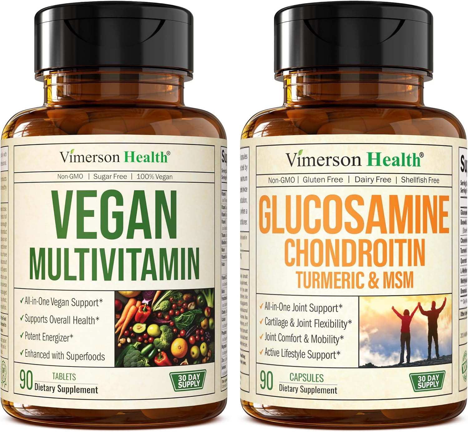 Vimerson Health Vegan Multivitamins with Glucosamine Chondroitin MSM for Joint Support - Women and Men's Supplement