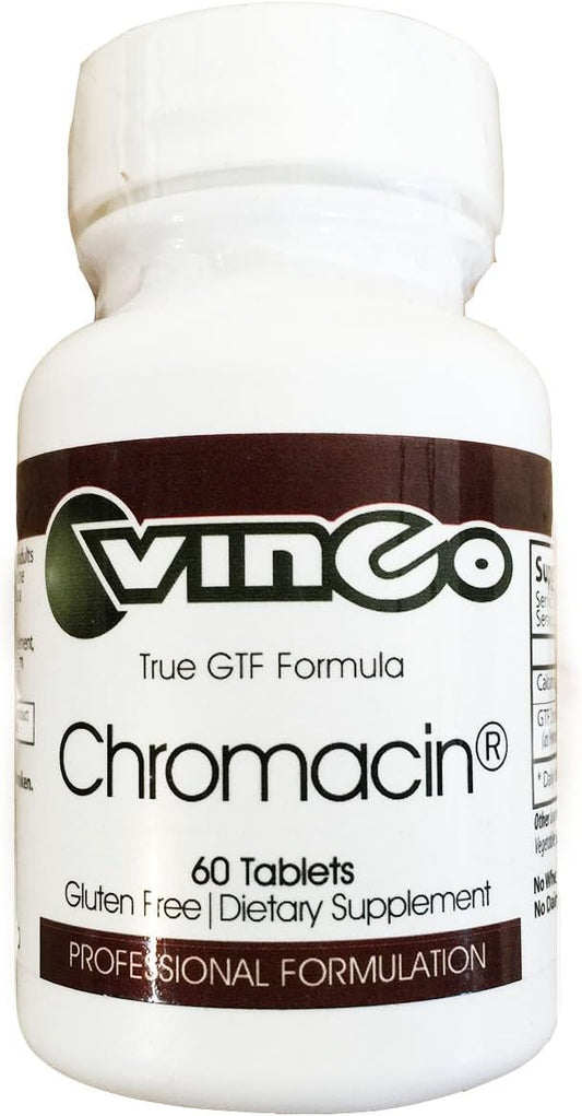 Vinco GTF Chromacin Tablets - 60 Count Bottle for Blood Sugar Support