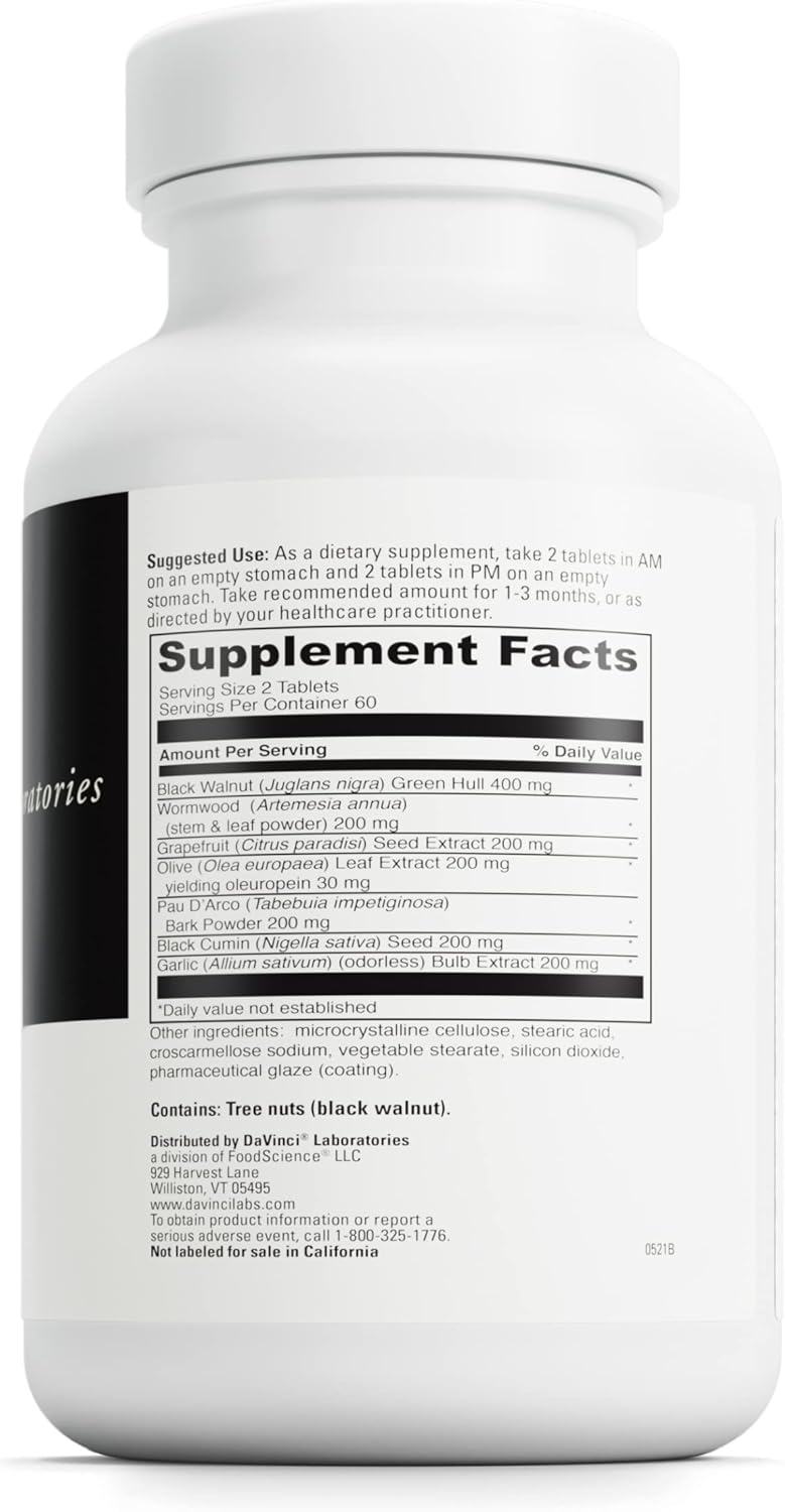 Vira-Shield Supplement for Immune Support, Detox, and GI Health - Gluten-Free with Black Walnut, Wormwood, Olive Leaf, PAU D’Arco - 120 Tablets