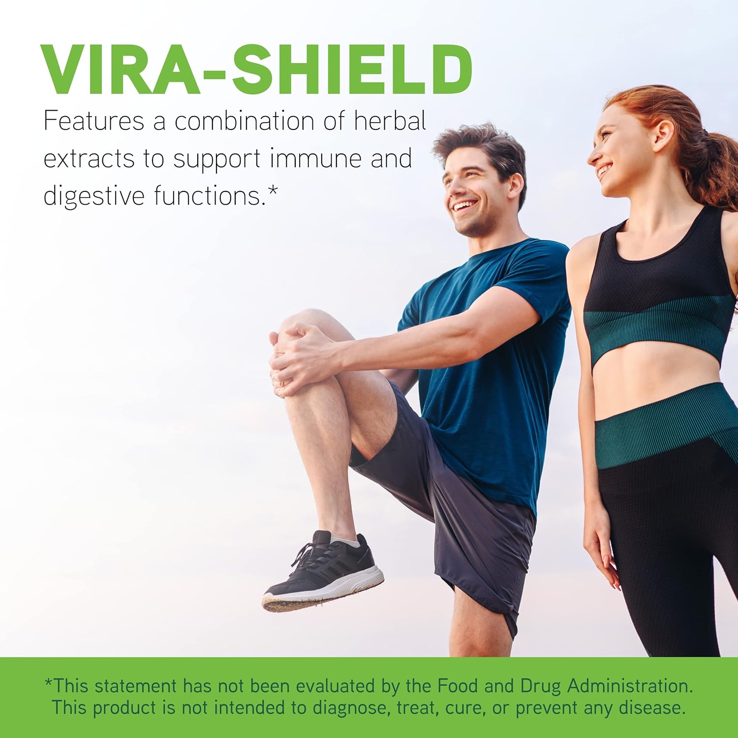 Vira-Shield Supplement for Immune Support, Detox, and GI Health - Gluten-Free with Black Walnut, Wormwood, Olive Leaf, PAU D’Arco - 120 Tablets