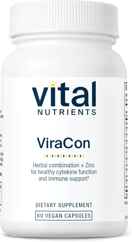 ViraCon Vegan Immune Support Supplement with Zinc, Elderberry, Licorice Root Extract | Gluten, Dairy, Soy Free | Non-GMO 60 Capsules