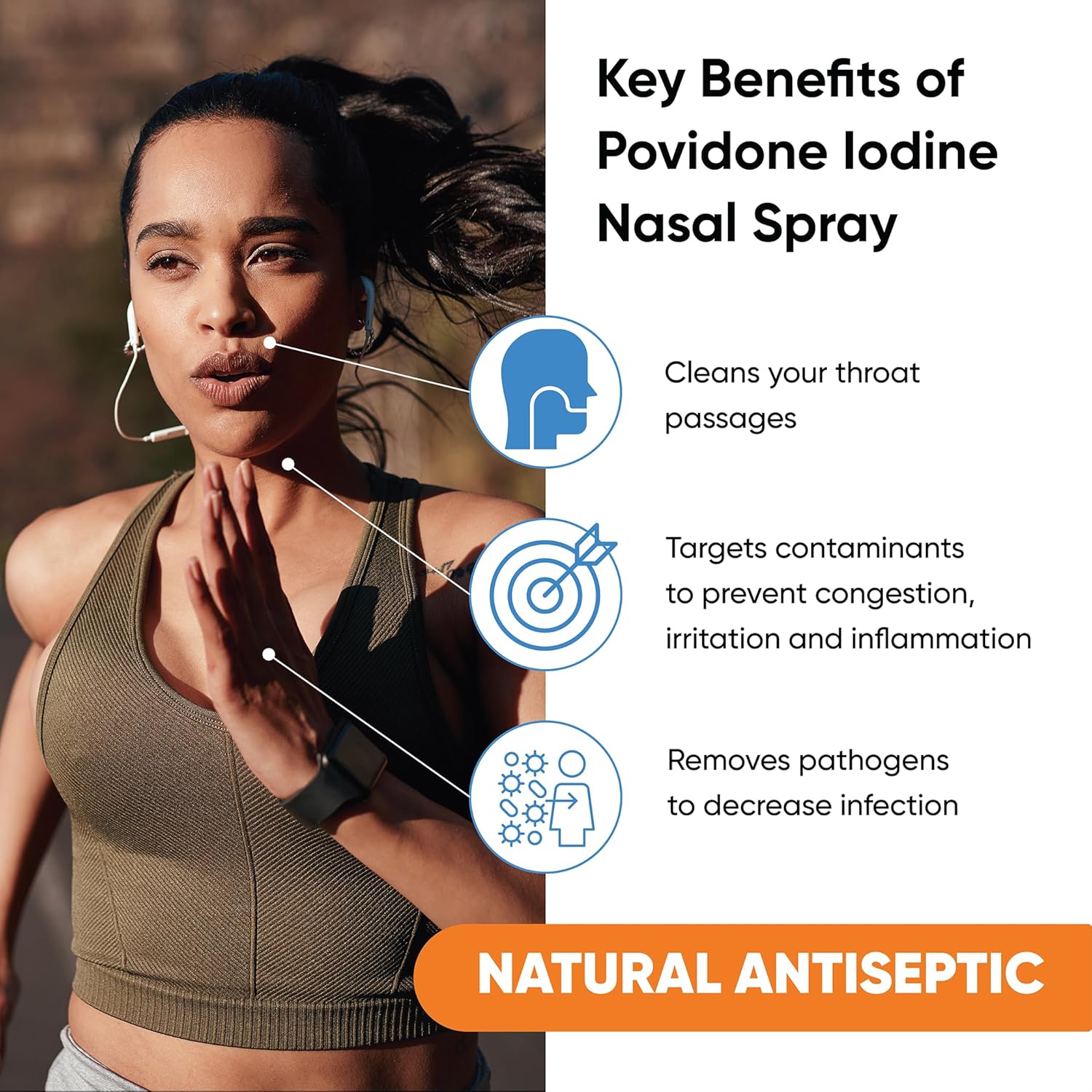 VIRALDINE 1.5% Povidone-Iodine Sore Throat Spray - Rapid Relief Formula - 60ml Oral Spray Bottle - 100 Applications