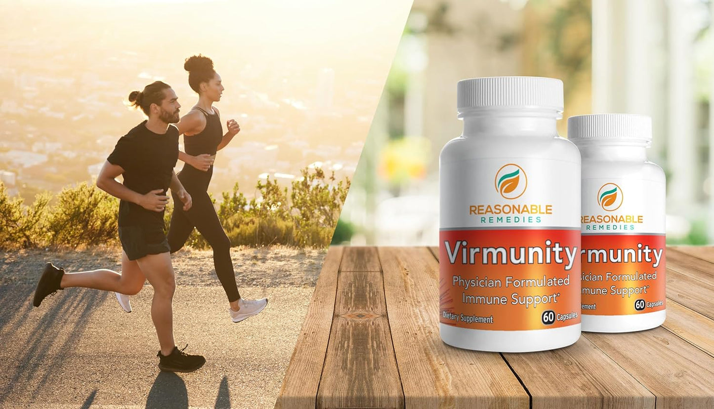 Virmunity Immune Support Supplement - 60 Capsules with Vitamin C, E, Selenium, Zinc, Antioxidants, NAC, and Probiotics for Adults