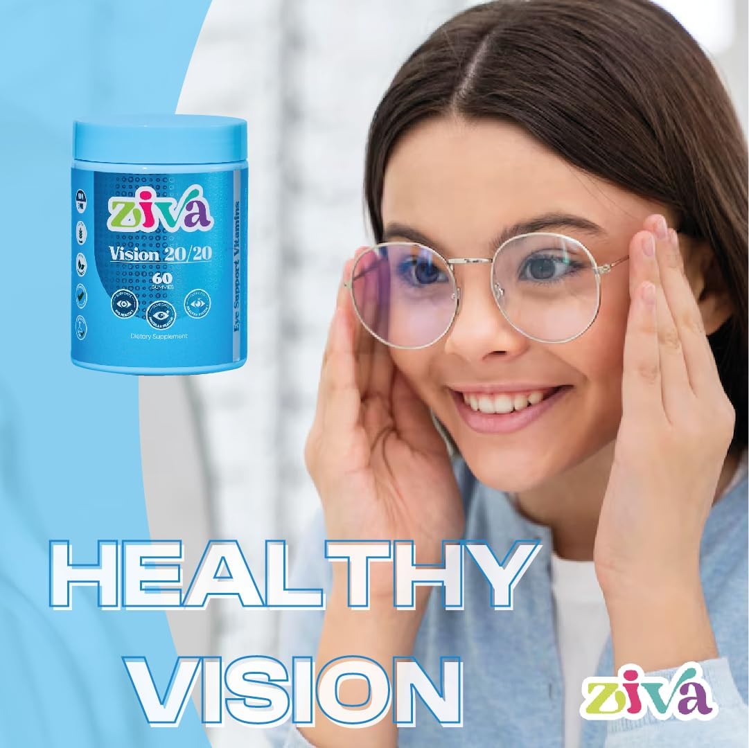 Vision 20/20 Eye Vitamins - ZIVA Gummies with Lutein & Zeaxanthin for Eye Health