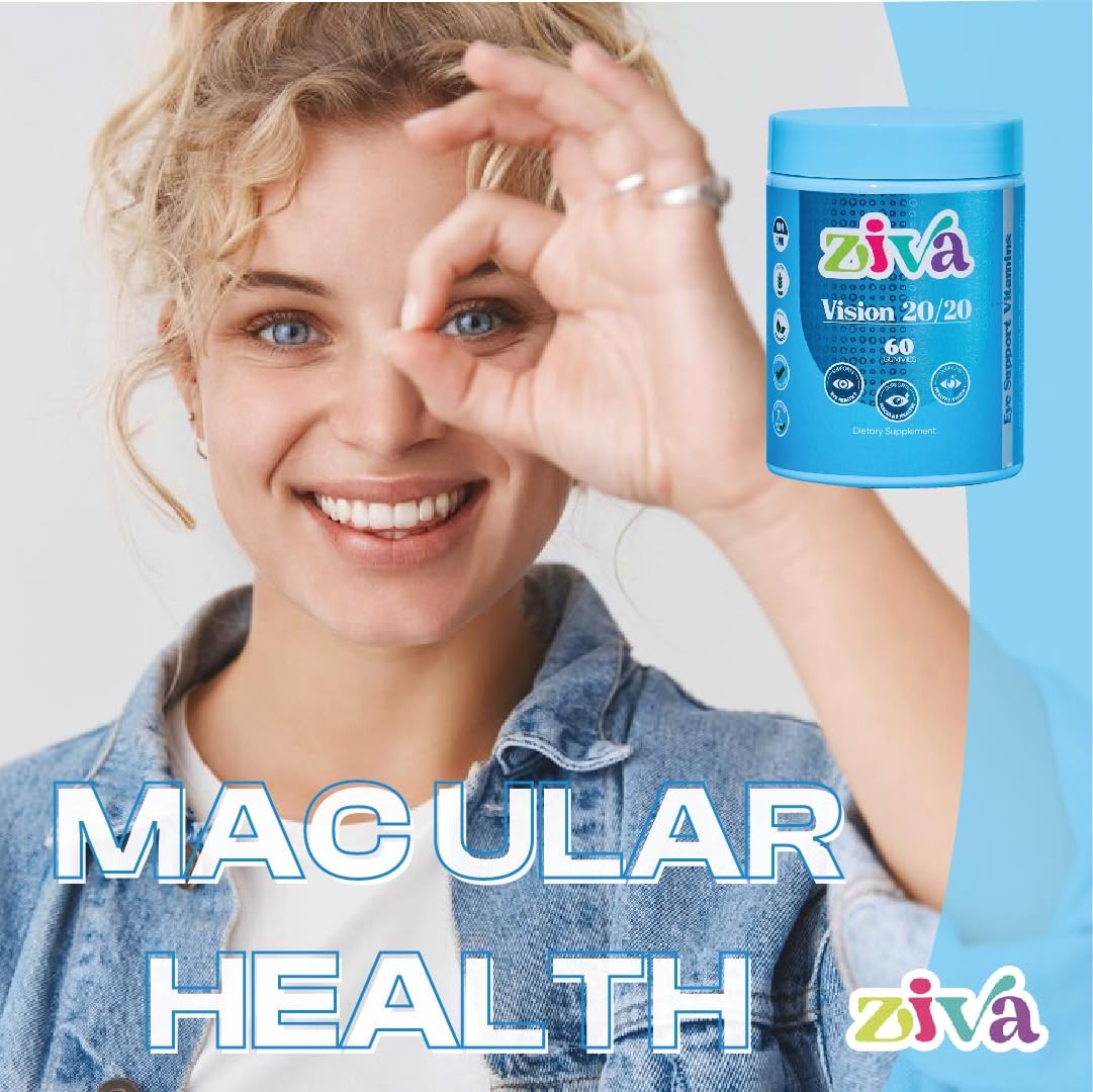 Vision 20/20 Eye Vitamins - ZIVA Gummies with Lutein & Zeaxanthin for Eye Health