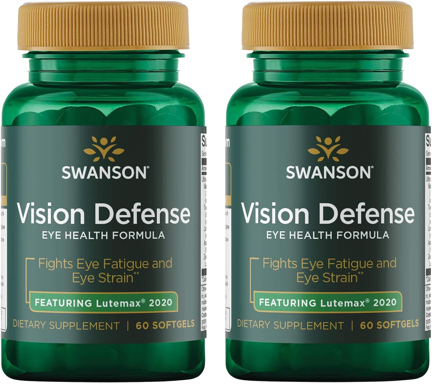 Vision Defense Antioxidant Supplement with Lutein, Zeaxanthin, Astaxanthin, Broccoli, and Bilberry Extract - 60 Softgels