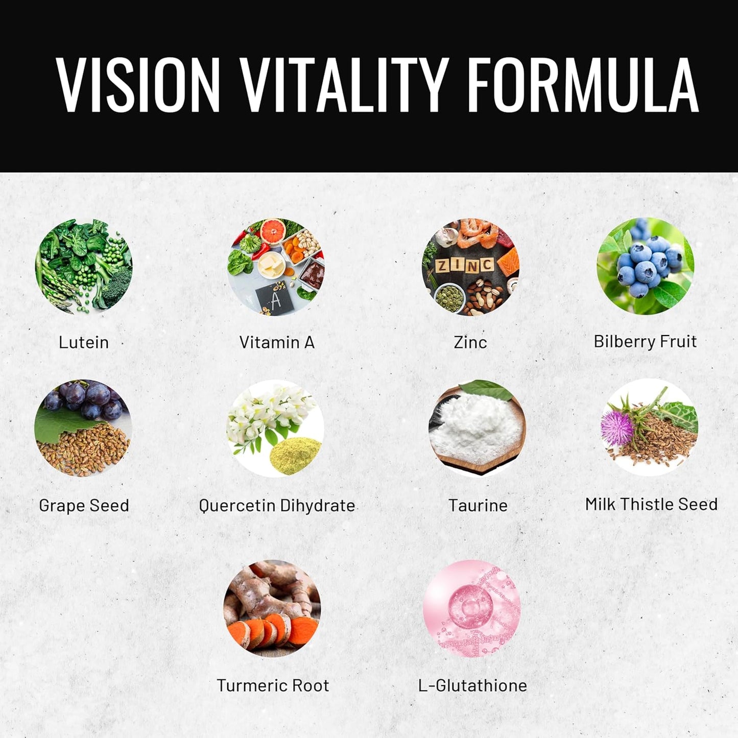 Vision Defense Eye Health Supplements for Adults - Promotes Eye Health with Vitamin A, Lutein, Taurine, and More - 60 Ct