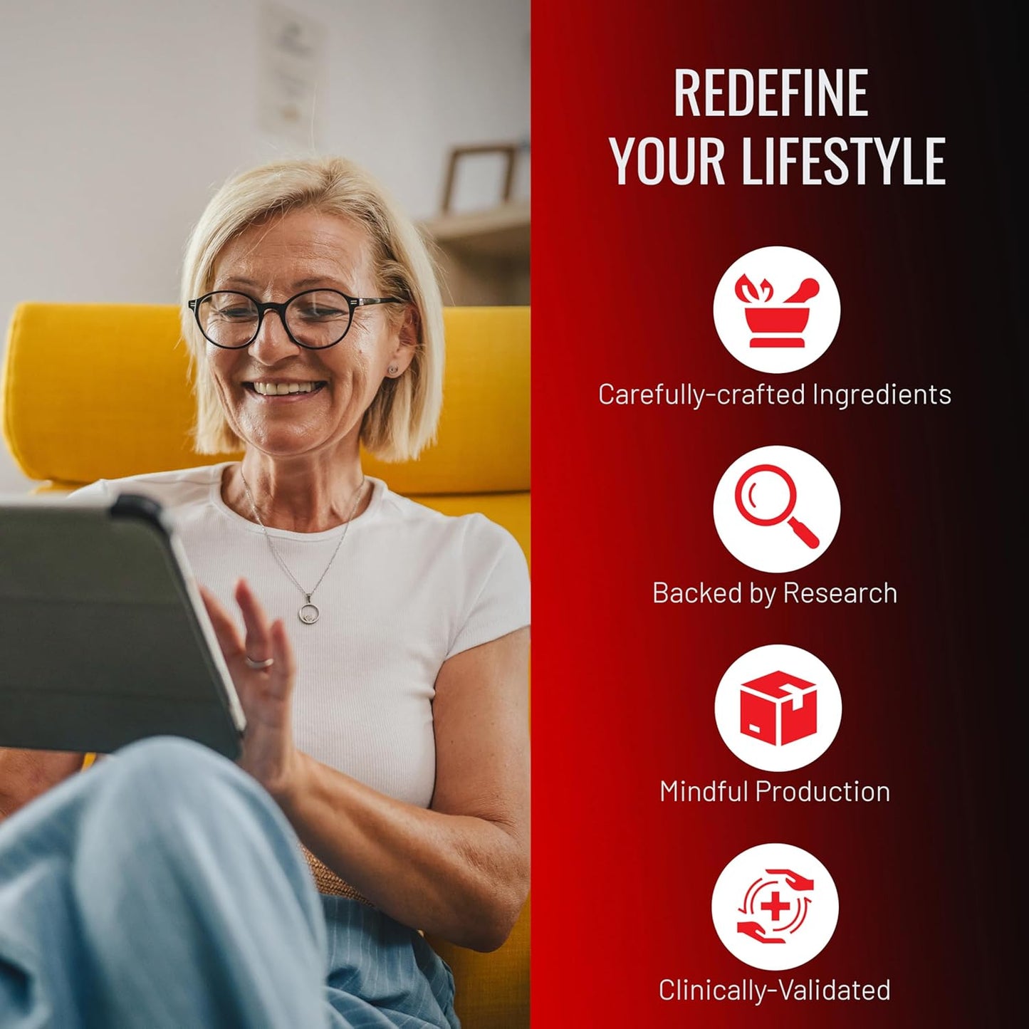 Vision Defense Eye Health Supplements for Adults - Promotes Eye Health with Vitamin A, Lutein, Taurine, and More - 60 Ct