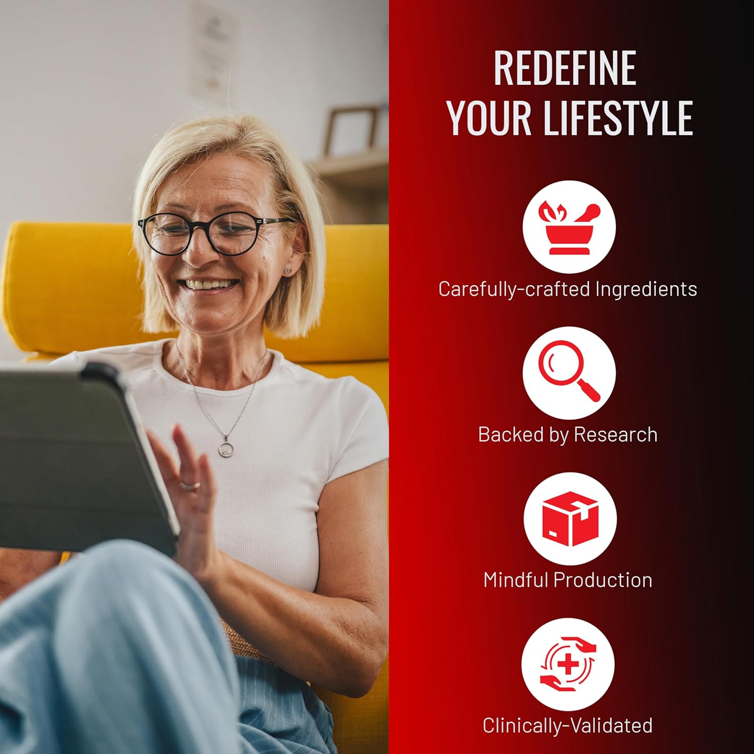 Vision Defense Eye Health Supplements for Adults - Promotes Eye Health with Vitamin A, Lutein, Taurine, and More - 60 Ct