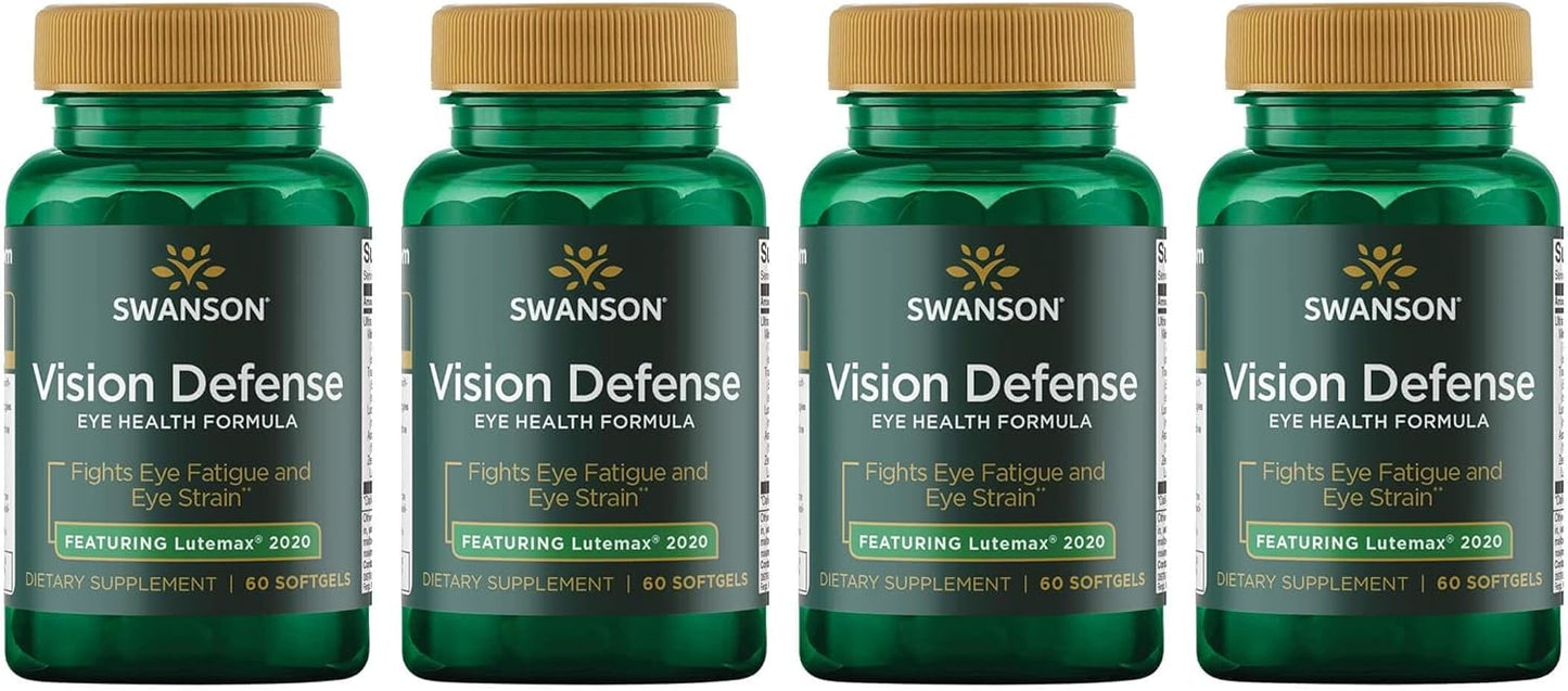 Vision Defense Supplement with Lutein, Zeaxanthin, Astaxanthin, Broccoli & Bilberry Extract - 60 Softgels