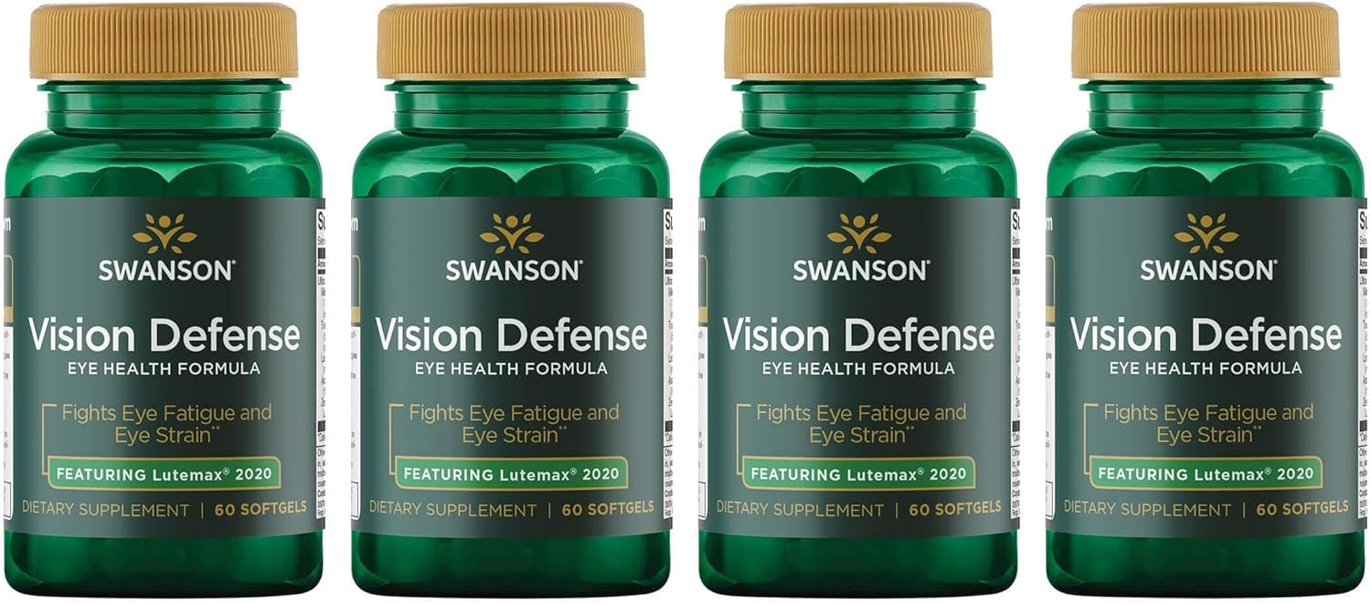 Vision Defense Supplement with Lutein, Zeaxanthin, Astaxanthin, Broccoli & Bilberry Extract - 60 Softgels