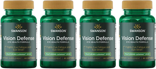 Vision Defense Supplement with Lutein, Zeaxanthin, Astaxanthin, Broccoli & Bilberry Extract - 60 Softgels