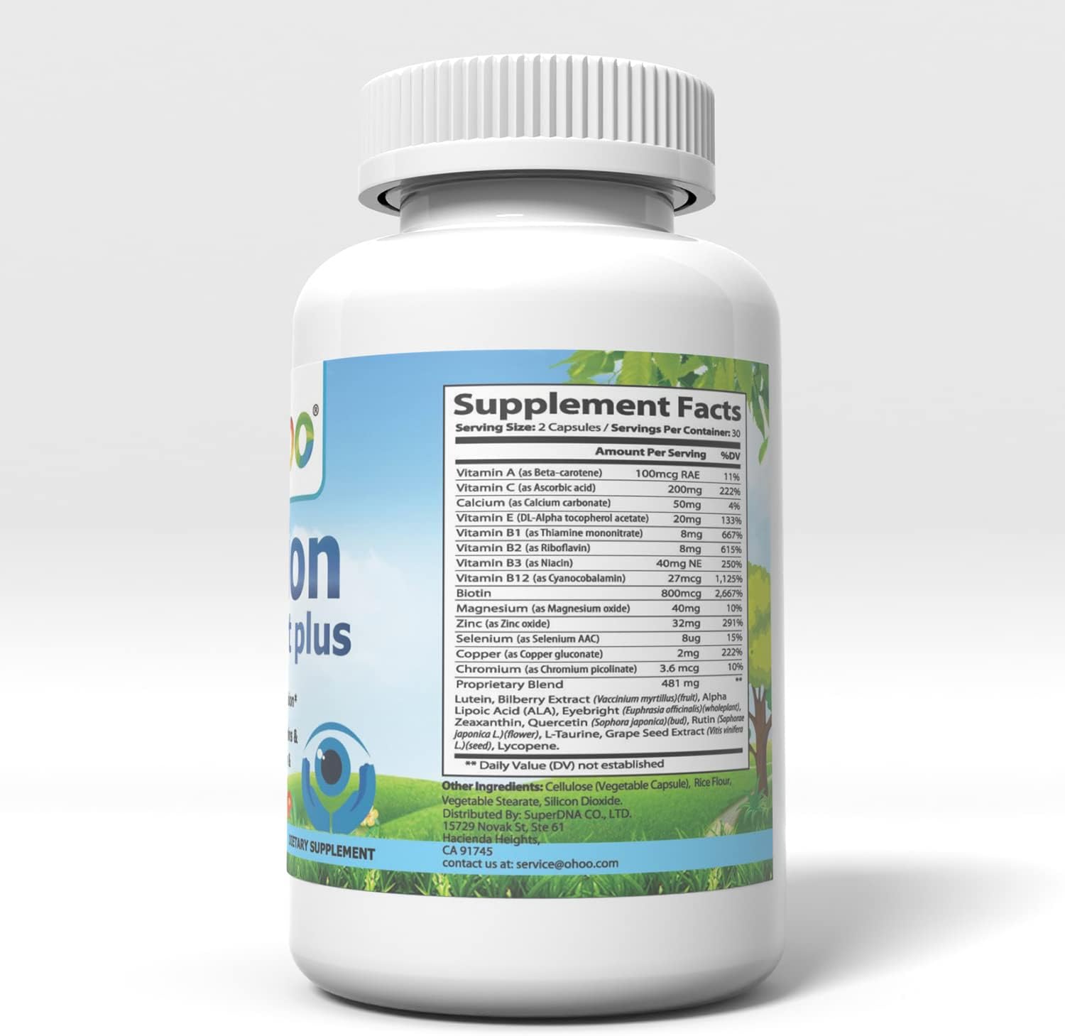 Vision Support Plus Supplement with Lutein & Zeaxanthin for Healthy Vision - Made in USA - 60 Capsules