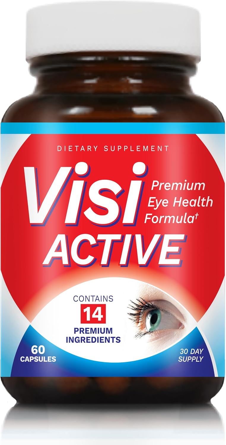 Vision Support Supplement with L-Tartrate, Resveratrol, Blueberry Extract, Vitamins A, C, D - 60 Capsules - Eye Health Formula for Vision - 1 Bottle