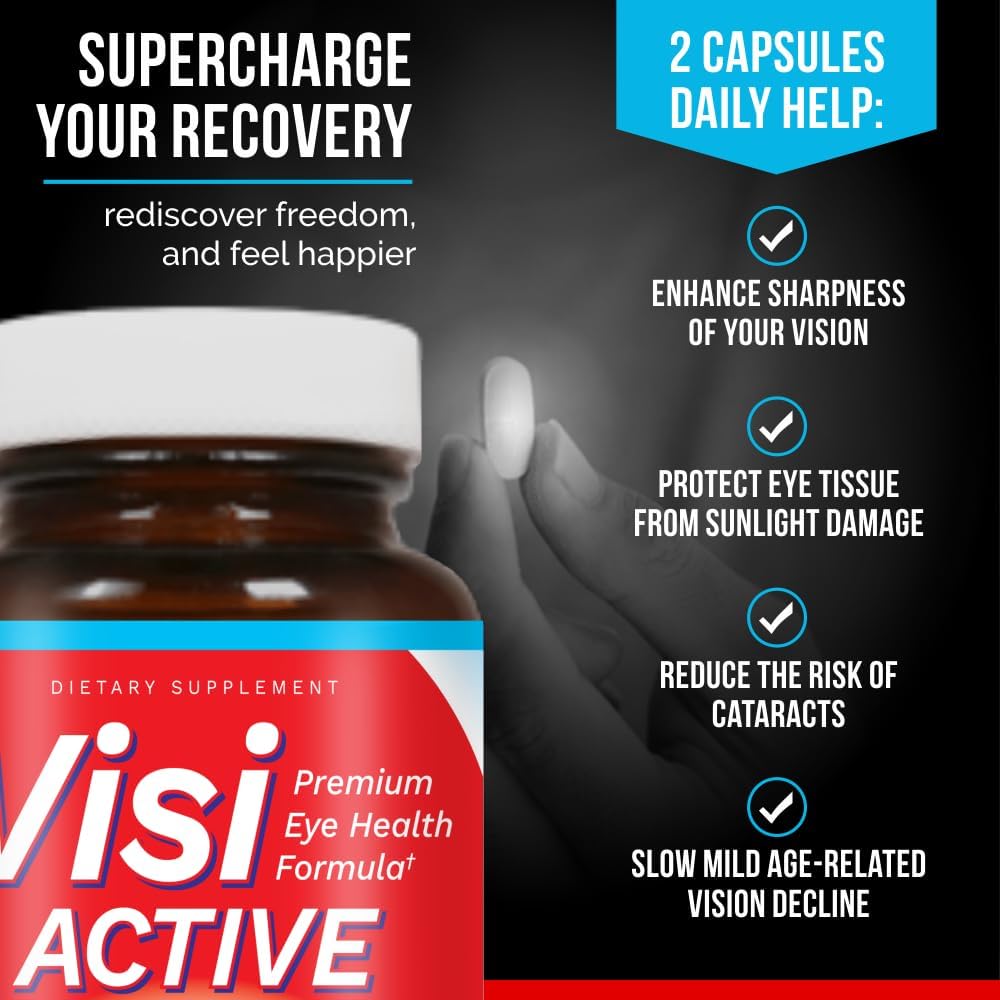 Vision Support Supplement with L-Tartrate, Resveratrol, Blueberry Extract, Vitamins A, C, D - 60 Capsules - Eye Health Formula for Vision - 1 Bottle