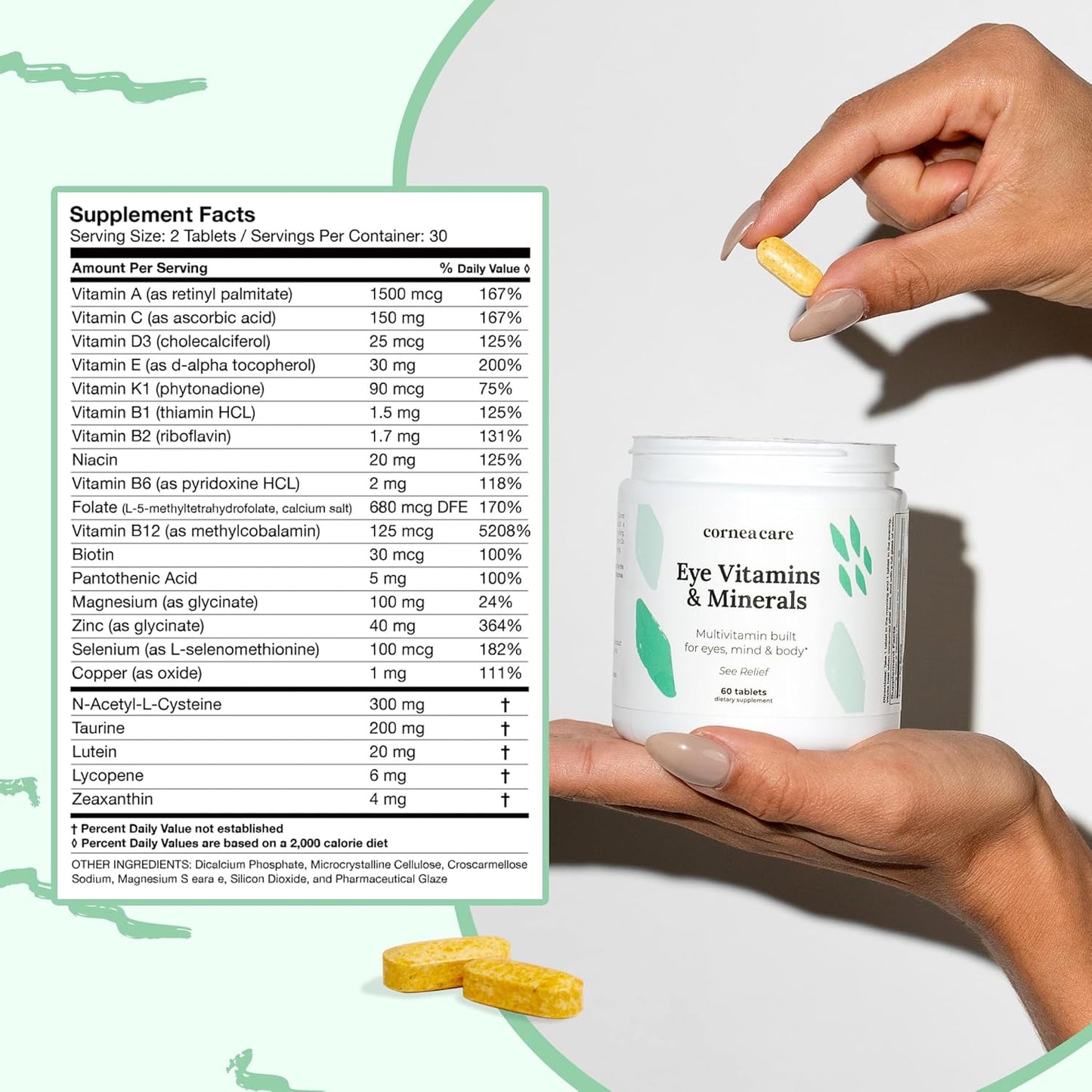 VisionBoost Multivitamin with Minerals for Eye Health - Dry Eye Relief - 60 Tablets