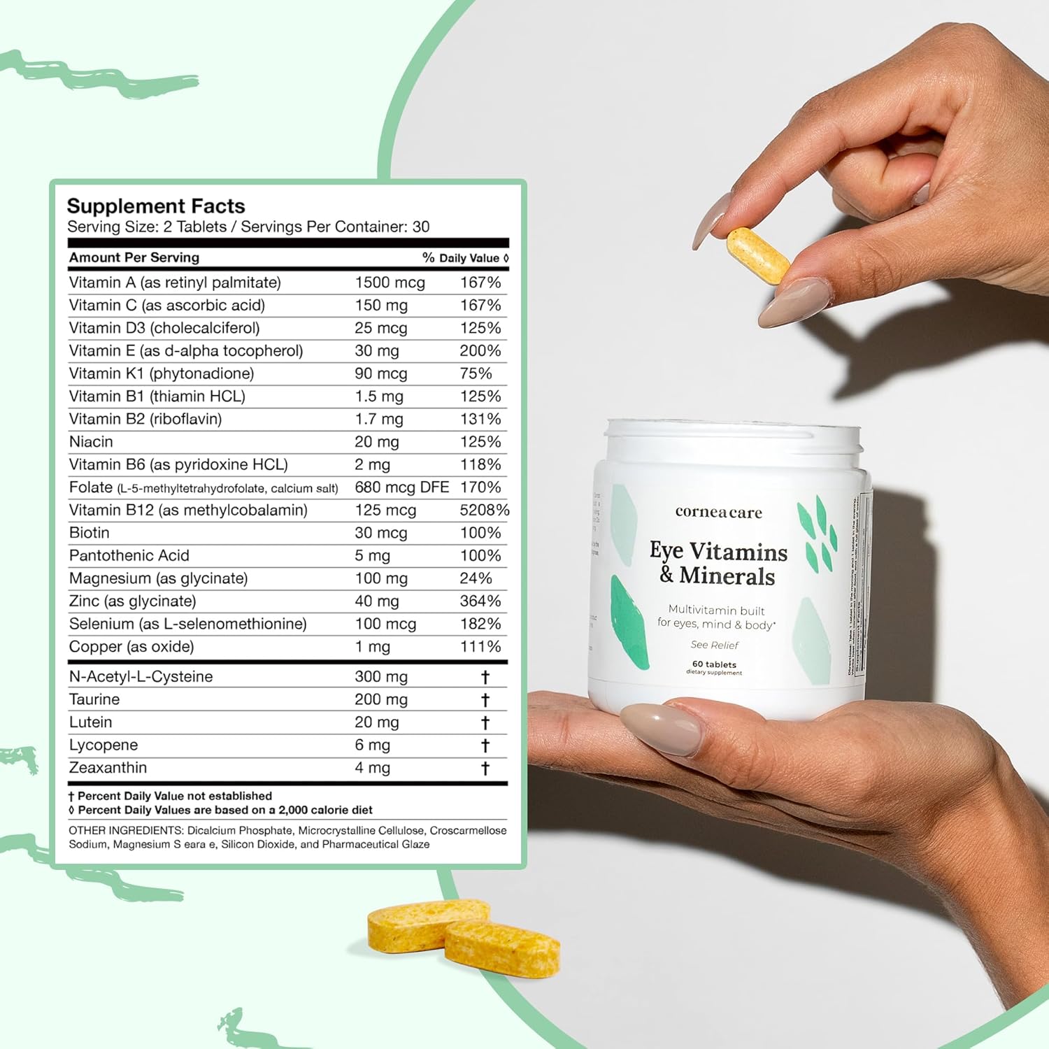 VisionBoost Multivitamin with Minerals for Eye Health - Dry Eye Relief - 60 Tablets