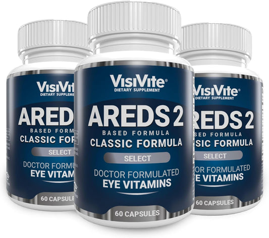 VisiVite AREDS 2 Select Eye Vitamins for Macular Support - Zeaxanthin & Lutein Supplement - Premium Formula for Eye Health - 180 Capsules