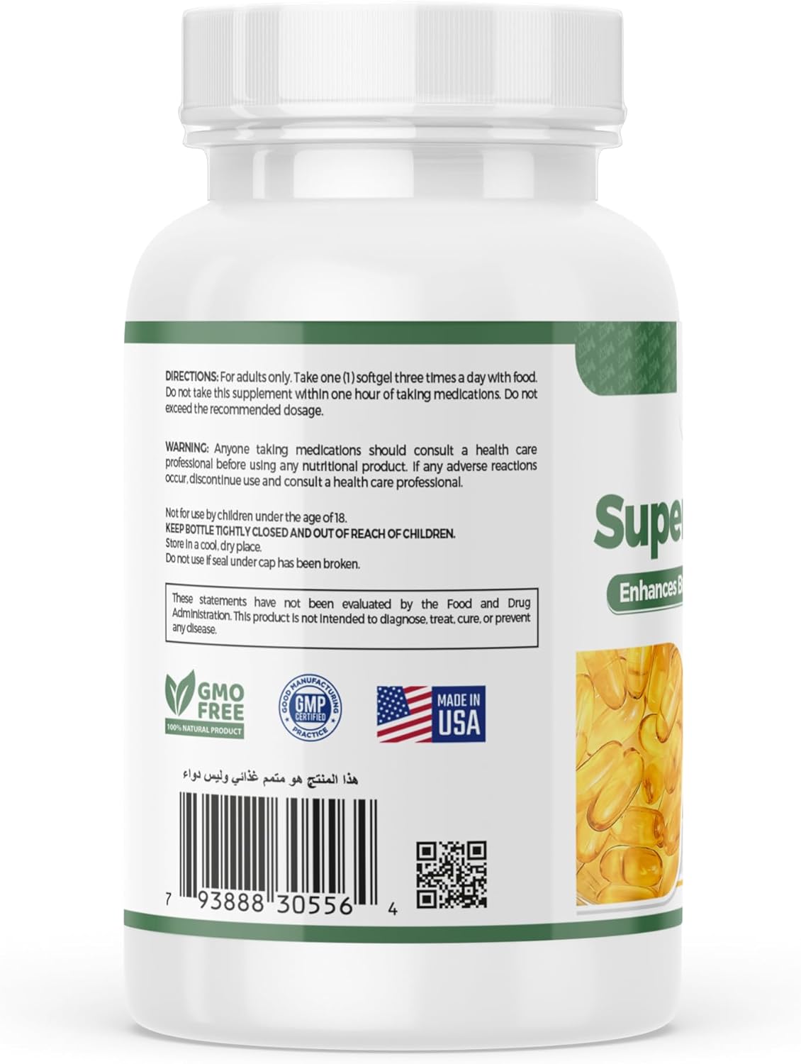 VITA CHROME Super Omega-3 Fish Oil Softgels, 1000 Mg, 300 Mg Omega-3, Heart Health Support - 60 Softgels, USA Made
