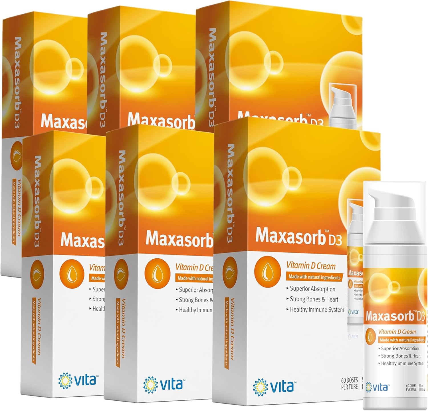 Vita Sciences Vitamin D3 Cream for Healthy Skin, Paraben-Free Formula with 1000 IU Vitamin D for Face and Body