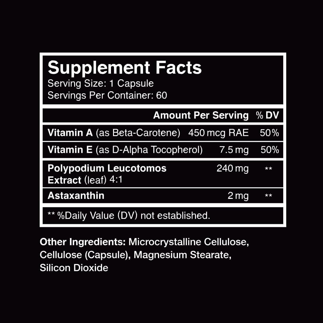 VitaArmor SunArmor Dietary Supplement with Polypodium for Fighting Photoaging, Dermatologist Developed - 60 Capsules