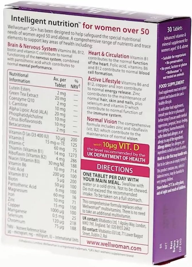 Vitabiotics Wellwoman 50+ Multivitamin Tablets - 30 Pack