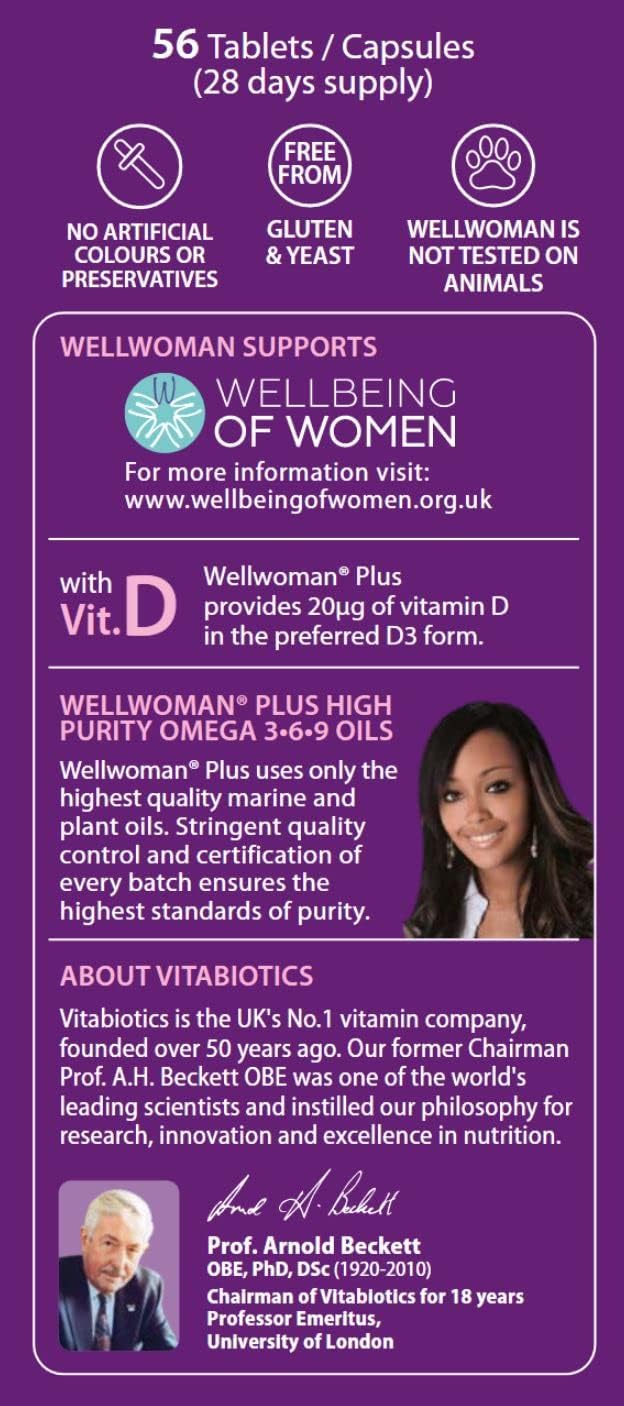 Vitabiotics Wellwoman Plus Tablets - 56 Capsules for Women's Health and Wellbeing