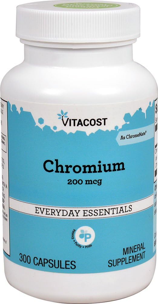 Vitacost GTF Chromium Polynicotinate ChromeMate Supplement - 200 mcg - 300 Capsules